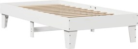 vidaXL Σκελετός Κρεβατιού Χωρίς Στρώμα Λευκό 100x200 εκ. Μασίφ Πεύκο