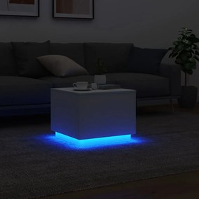 vidaXL Τραπεζάκι Σαλονιού με LED Λευκό 50 x 50 x 40 εκ.