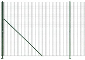 vidaXL Συρματόπλεγμα Περίφραξης Πράσινο 1,6 x 25 μ. με Βάσεις Φλάντζα
