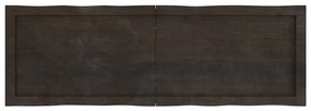 vidaXL Επιφ Τραπεζιού Αν Καφέ 120x40x(2-6)εκ.Ακατέργ. Μασίφ Ξύλο Δρυός