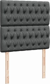vidaXL Κρεβάτι Boxspring με Στρώμα Σκούρο Γκρι 90x190 εκ. Υφασμάτινο