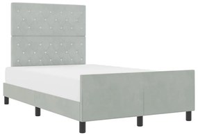 vidaXL Σκελετός Κρεβατιού Ανοιχτό γκρι 120 x 200 cm Βελούδο