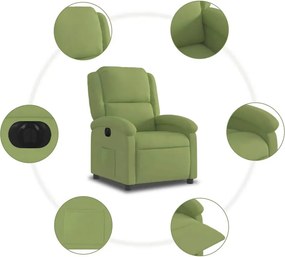 vidaXL Πολυθρόνα Ανακλινόμενη Ηλεκτρική Ανοιχτό Πράσινο Βελούδινη