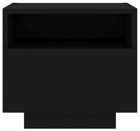 vidaXL Κομοδίνο με Φώτα LED Μαύρο 40 x 39 x 37 εκ.