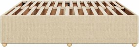 vidaXL Σκελετός Κρεβατιού Χωρίς Στρώμα Κρεμ 200x200 εκ. Υφασμάτινο