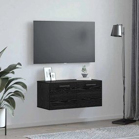 vidaXL Ντουλάπα Τοίχου Μαύρη δρυς 80 x 36.5 x 35 cm Επεξεργασμένο ξύλο