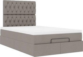 vidaXL Οθωμανικό κρεβάτι με στρώμα Taupe 120x200cm ύφασμα