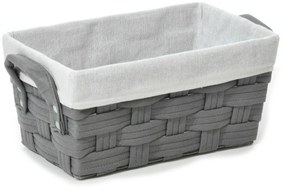 Καλάθι Αποθήκευσης Γκρι Polyester 33x21x16cm-06511353