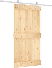vidaXL Συρόμενη Πόρτα Φυσικό και Λευκό 100 x 210 cm