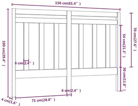 vidaXL Κεφαλάρι Κρεβατιού Λευκό 156 x 4 x 100 εκ. Μασίφ Ξύλο Πεύκου