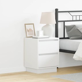 vidaXL Κομοδίνα με LED Φώτα 2 τεμ Λευκό 39x34.5x50 εκ.
