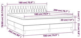 Κρεβάτι Boxspring με Στρώμα Σκούρο Καφέ 180x200 εκ Υφασμάτινο - Καφέ