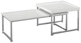 Τραπεζάκι Καφέ DKD Home Decor Λευκό Ασημί Χάλυβας Ξύλο MDF 110 x 48 x 45 cm