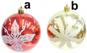 Χριστουγεννιάτικη Μπάλα με Σχέδιο Γκλίτερ 8cm σε 2 σχέδια 237401 (b)