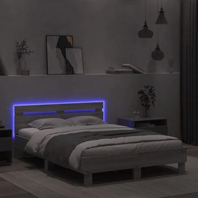 ΠΛΑΙΣΙΟ ΚΡΕΒΑΤΙΟΥ ΜΕ ΚΕΦΑΛΑΡΙ/LED ΓΚΡΙ SONOMA 135X190 ΕΚ. 3207572