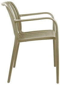 Πολυθρόνα Zoi pakoworld pp σε cappucino απόχρωση 58.5x54x80εκ