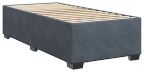 vidaXL Κρεβάτι Boxspring με Στρώμα Σκούρο Γκρι 80x200 εκ. Βελούδινο