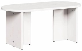 vidaXL Τραπεζάκι σαλονιού Λευκό 80 x 39.5 x 35 εκ. Μασίφ ξύλο πεύκου