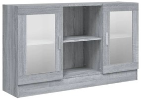 vidaXL Βιτρίνα Γκρι Sonoma 120x30,5x70 εκ. από Επεξεργασμένο Ξύλο