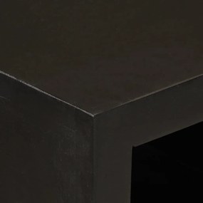 vidaXL Ντουλάπι Μαύρο 55x30x76 εκ. από Μασίφ Ξύλο Μάνγκο και Σίδηρο