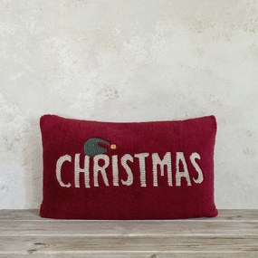 Μαξιλάρι Διακοσμητικό (Με Γέμιση) Χριστουγεννιάτικο Christmas Time Bordo Nima 30X50