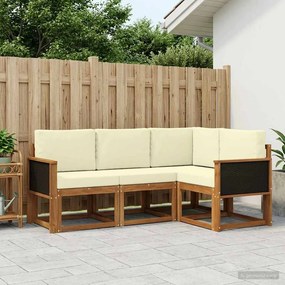 vidaXL Σειρά Καναπέ Εξωτερικού 4 pcs Φυσικό και Κρέμα Πολυεστέρας
