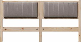 vidaXL Ταπετσαρισμένο κεφαλάρι Καφέ 150 cm Στερεά ξυλεία πεύκου
