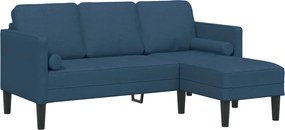 vidaXL Σετ Καναπέ με μαξιλάρι 2 pcs Μπλε Πολυεστέρας
