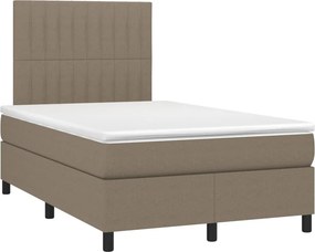 vidaXL Κρεβάτι Boxspring με Στρώμα Taupe 120x200 εκ. Υφασμάτινο