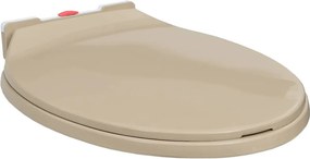 vidaXL Κάλυμμα Λεκάνης με Soft Close &amp;amp; Quick Release Οβάλ Μπεζ