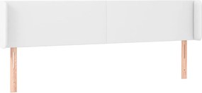 vidaXL Κεφαλάρι Κρεβατιού LED Λευκό 203x16x78/88 εκ. Συνθετ. Δέρμα