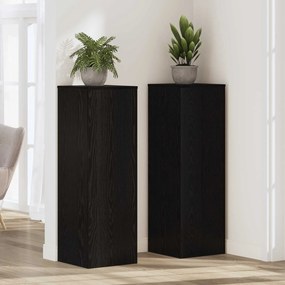 vidaXL Βάση φυτών Μαύρη Οξυά 33 x 33 x 100 cm Επεξεργασμένο ξύλο