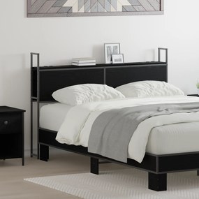 vidaXL Κεφαλάρι Αποθήκης Μαύρη δρυς 135 cm Επεξεργασμένο ξύλο