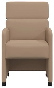 vidaXL Καρέκλες Φαγητού με Ρόδες 2 pcs Καπουτσίνο 58 x 65 x 98 εκ.