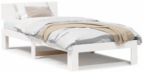 vidaXL Σκελετός Κρεβατιού Λευκό 100 x 200 cm Μασίφ ξύλο πεύκου