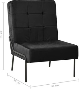 vidaXL Καρέκλα Χαλάρωσης 65 x 79 x 87 Μαύρη Βελούδινη