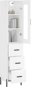 vidaXL Ντουλάπι Λευκό 34,5 x 34 x 180 εκ. από Επεξεργασμένο Ξύλο