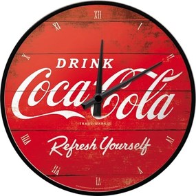 Nostalgic Ρολόι Τοίχου 'Coca-Cola - Logo Red Refresh Yourself' 51074 Κόκκινο Μεταλλικό 31 cm