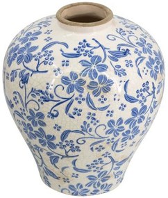 Διακοσμητικό Βάζο Melania 61073 19,5x19,5x23cm White-Blue Artekko Κεραμικό