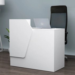 Γραφείο υποδοχής - reception Merlin Megapap χρώμα λευκό 110x50x101,8εκ.