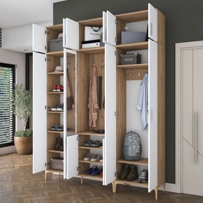 Έπιπλο Εισόδου Καρυδί / Λευκό CUECI 180x37.5x240