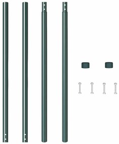 vidaXL Στύλος Περιφράξεων 2 pcs Πράσινο Ατσάλι με Επικάλυψη Πούδρας