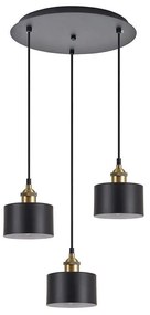 Φωτιστικό Οροφής Adept 77-8764 35x35x300cm 3xE27 60W Black-Gold Homelighting