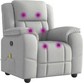 vidaXL καρέκλα ανάκλισης μασάζ Cloud Grey Fabric