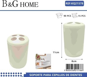Θήκες οδοντόβουρτσας πλαστικές σε σετ 5Χ - Beige - 21578