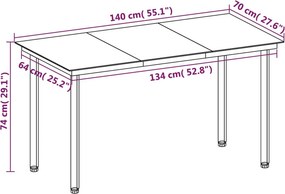 vidaXL Σετ Τραπεζαρίας Κήπου 5 τεμ. Συνθ. Ρατάν &amp; Γυαλί με Μαξιλάρια