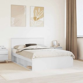 vidaXL Σκελετός Κρεβατιού Λευκό 140 x 190 cm Επεξεργασμένο ξύλο