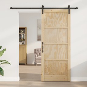 vidaXL Συρόμενη Πόρτα με Σετ Υλικών 86x211 cm Στερεό Ξύλο Πεύκο