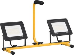 vidaXL Προβολέας LED με Λαβή Θερμό Λευκό 2 x 50 W