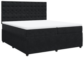 vidaXL Κρεβάτι Boxspring με Στρώμα Μαύρο 200x200 εκ. Βελούδινο